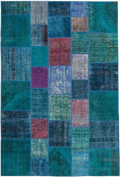 Patchwork Hand-Knotted Turkish Rug - 6' 8" x 9' 10" (80 in. x 118 in.)