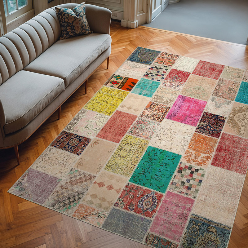 Alfombra Turca de Retazos - 208 cm x 296 cm - K0063921