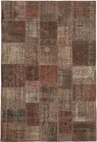 Patchwork Hand-Knotted Turkish Rug - 6' 8" x 9' 11" (80" x 119")
