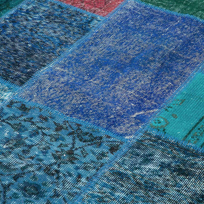 Púrpura Alfombra Turca de Retazos - 202 cm x 300 cm - K0063926