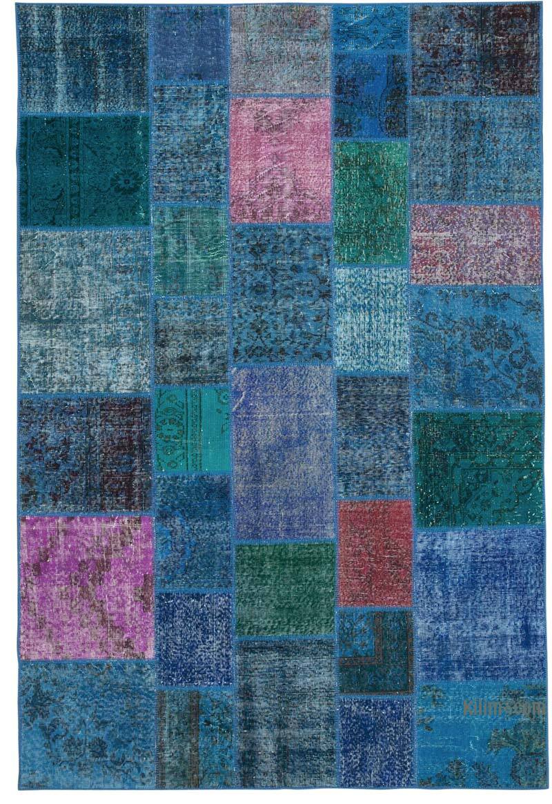 Púrpura Alfombra Turca de Retazos - 202 cm x 300 cm - K0063926