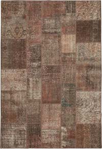 Patchwork Hand-Knotted Turkish Rug - 6' 8" x 9' 10" (80" x 118")