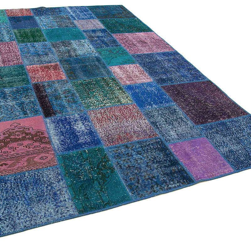 Púrpura Alfombra Turca de Retazos - 203 cm x 300 cm - K0063929