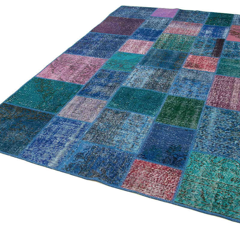 Púrpura Alfombra Turca de Retazos - 203 cm x 300 cm - K0063929