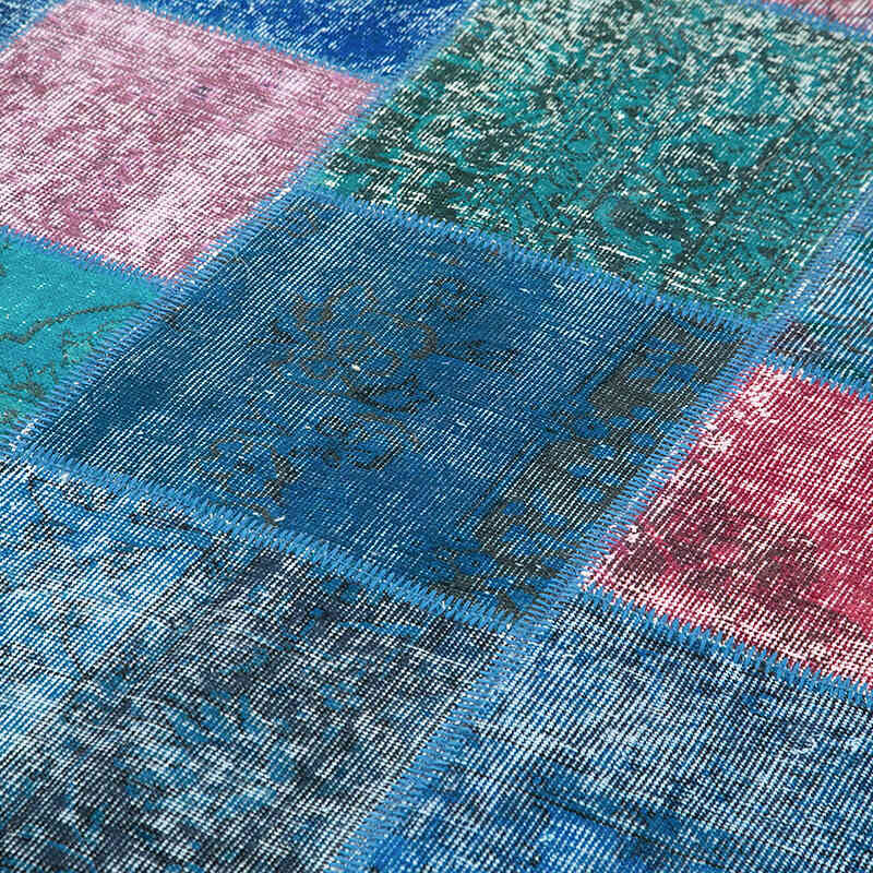 Púrpura Alfombra Turca de Retazos - 203 cm x 300 cm - K0063929