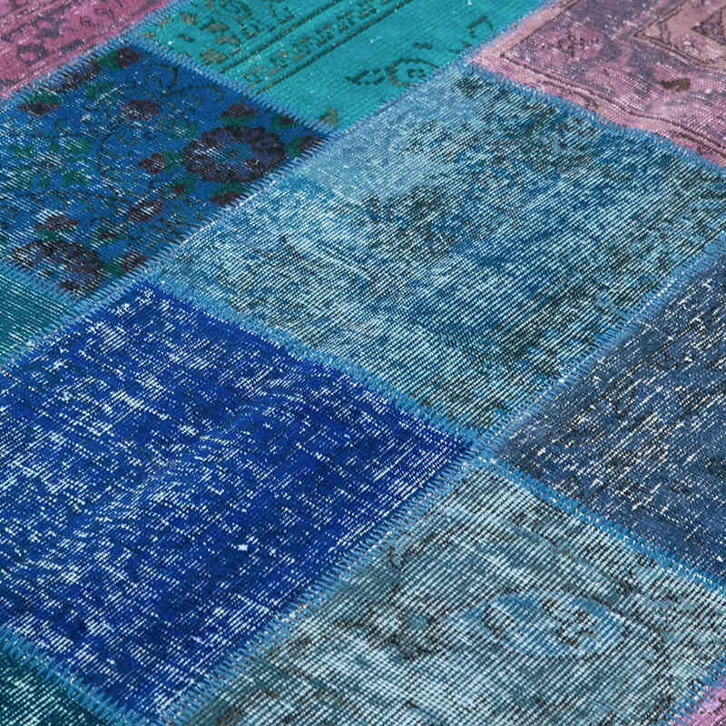 Mor Patchwork El Dokuma Halı - 203 cm x 300 cm - K0063931