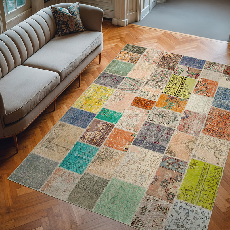Patchwork El Dokuma Halı - 206 cm x 297 cm - K0063932