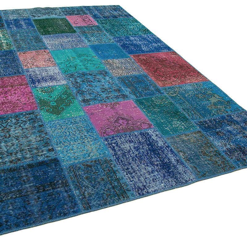 Mor Patchwork El Dokuma Halı - 205 cm x 300 cm - K0063933