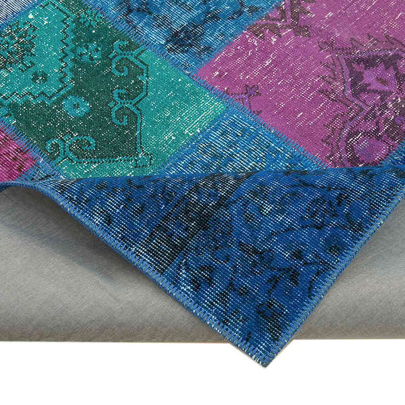 Mor Patchwork El Dokuma Halı - 205 cm x 300 cm - K0063933