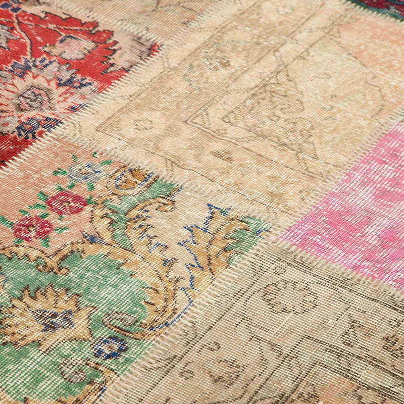 Patchwork Hand-Knotted Turkish Rug - 198 cm x 305 cm - K0063940