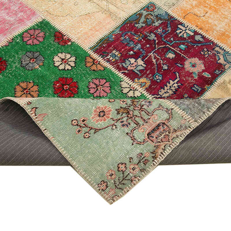 Patchwork Hand-Knotted Turkish Rug - 198 cm x 305 cm - K0063940