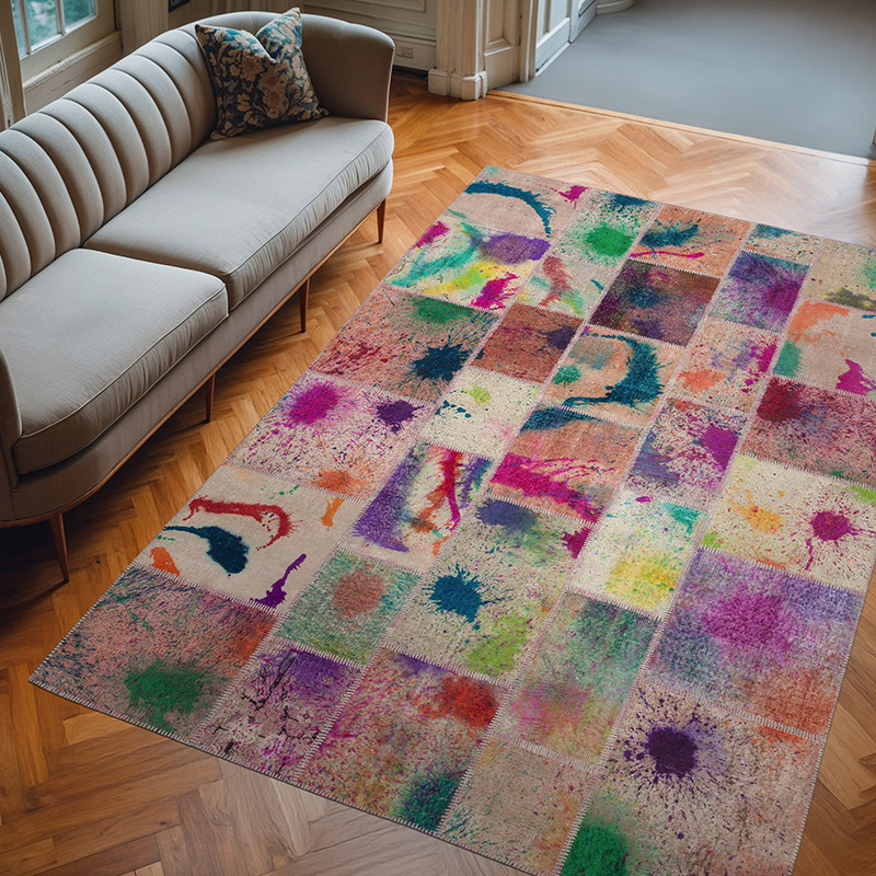 Patchwork El Dokuma Halı - 203 cm x 297 cm - K0063945