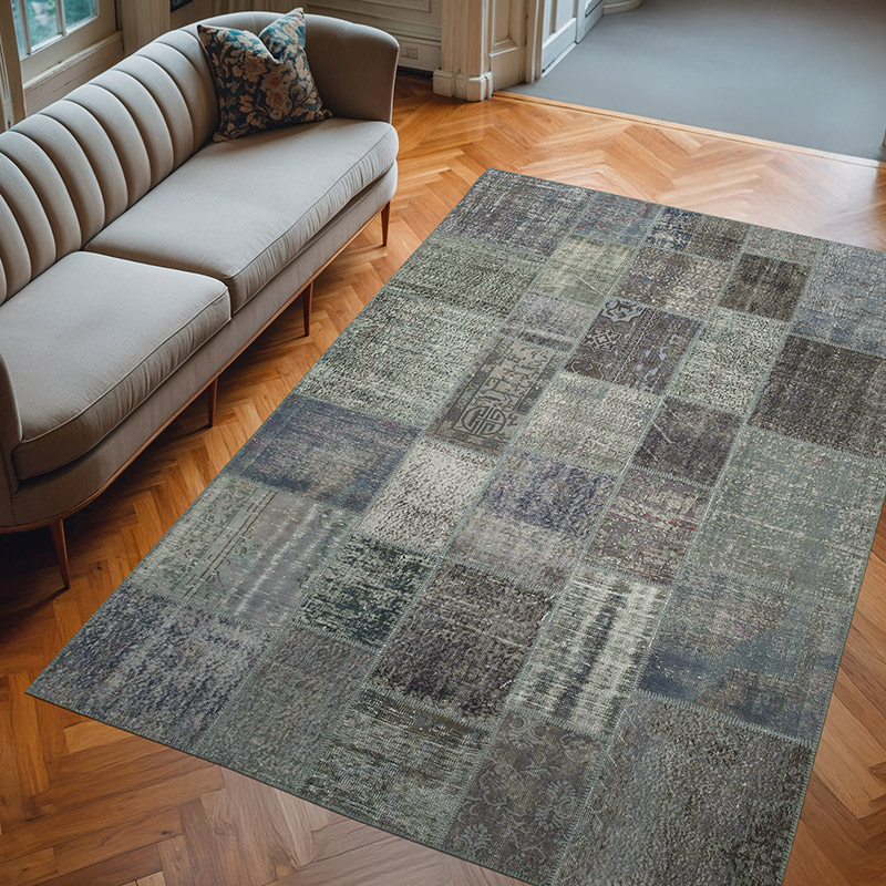 Patchwork El Dokuma Halı - 205 cm x 302 cm - K0063950