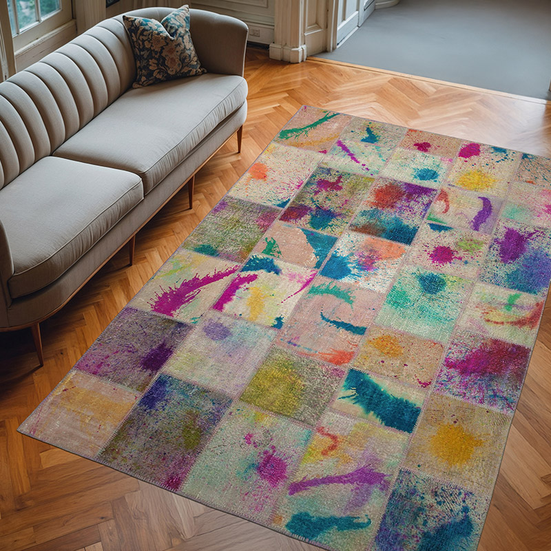 Patchwork El Dokuma Halı - 200 cm x 298 cm - K0063951