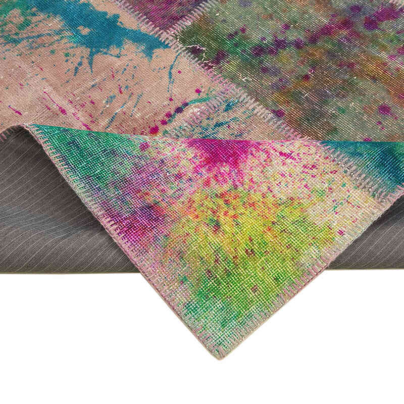 Patchwork Hand-Knotted Turkish Rug - 6' 7" x 10'  (79" x 120") - K0063952