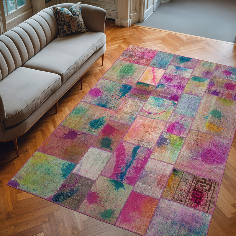 Patchwork El Dokuma Halı - 198 cm x 300 cm - K0063958