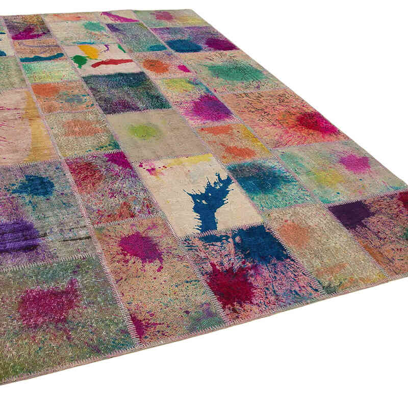 Patchwork Hand-Knotted Turkish Rug - 6' 8" x 9' 11" (80" x 119") - K0063960