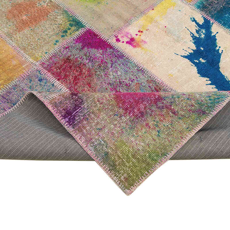 Patchwork Hand-Knotted Turkish Rug - 6' 8" x 9' 11" (80" x 119") - K0063960