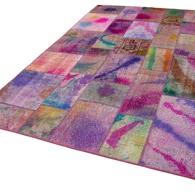 Patchwork Hand-Knotted Turkish Rug - 6' 6" x 9' 11" (78" x 119") - K0063961