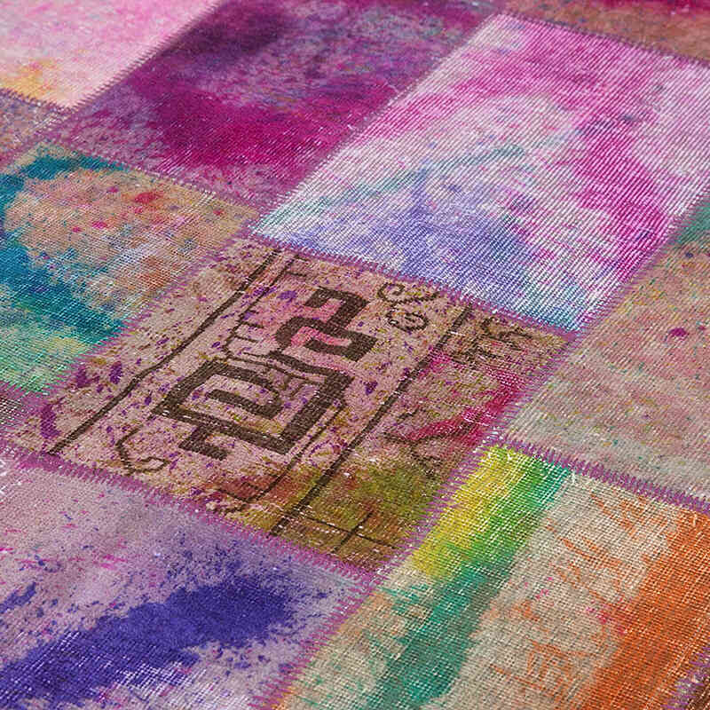 Patchwork Hand-Knotted Turkish Rug - 6' 6" x 9' 11" (78" x 119") - K0063961