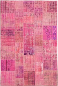 Patchwork Hand-Knotted Turkish Rug - 6' 8" x 9' 11" (80" x 119")