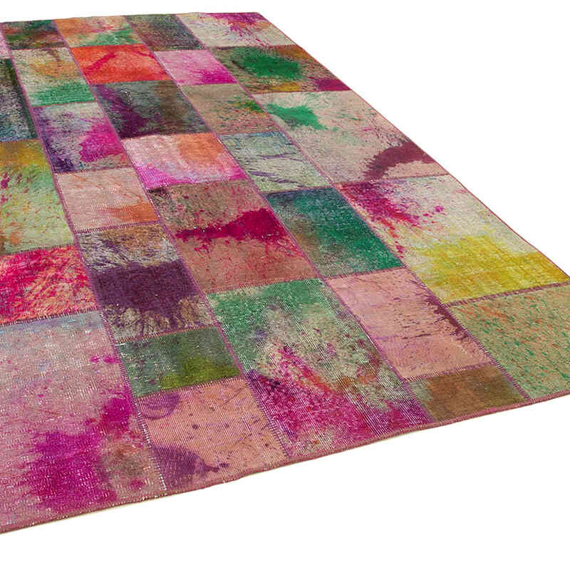 Patchwork Hand-Knotted Turkish Rug - 6' 6" x 9' 11" (78" x 119") - K0063964