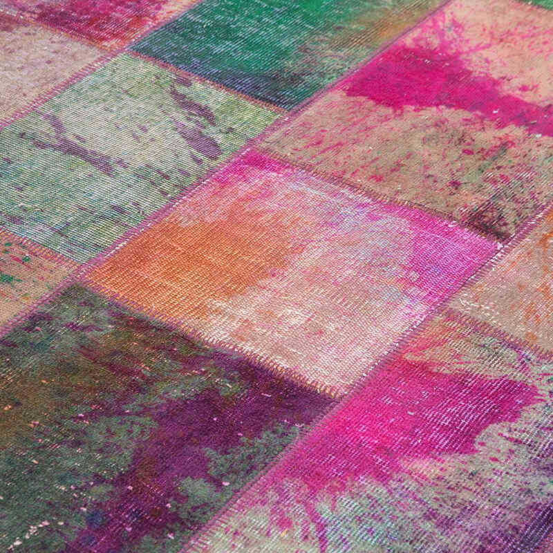 Patchwork Hand-Knotted Turkish Rug - 6' 6" x 9' 11" (78" x 119") - K0063964