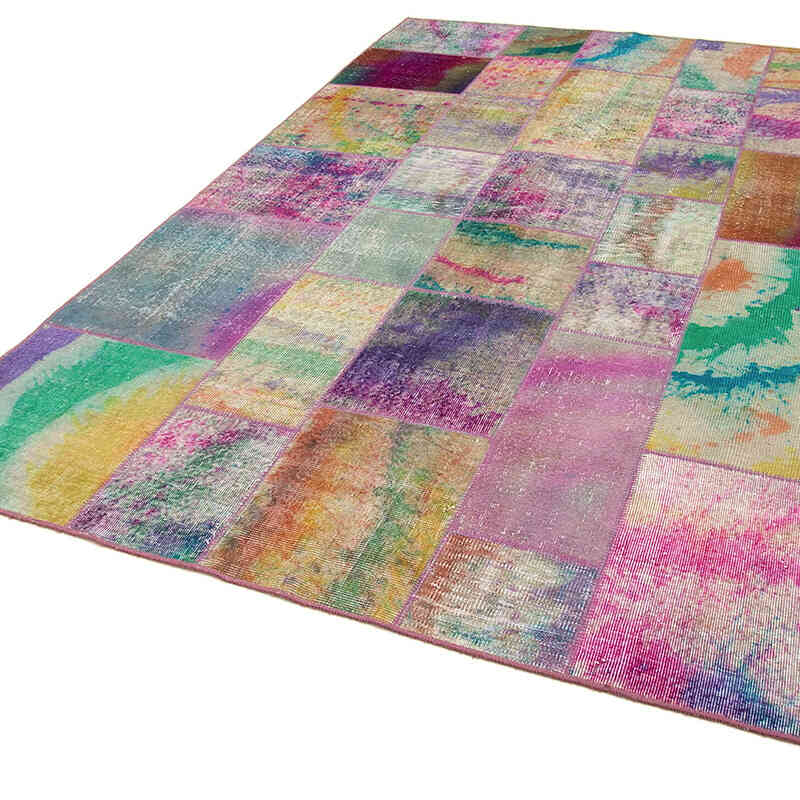 Patchwork Hand-Knotted Turkish Rug - 6' 6" x 9' 11" (78" x 119") - K0063969