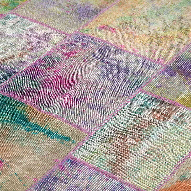 Patchwork Hand-Knotted Turkish Rug - 6' 6" x 9' 11" (78" x 119") - K0063969