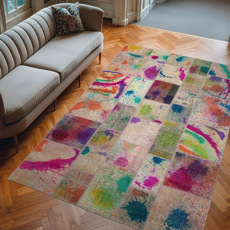 Patchwork El Dokuma Halı - 204 cm x 302 cm - K0063971