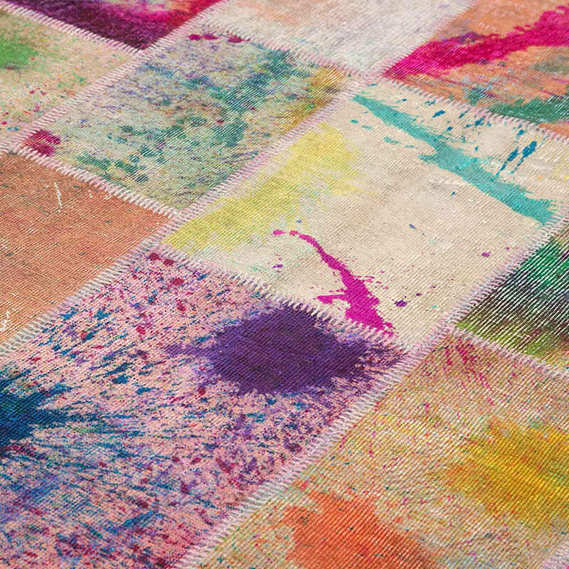 Patchwork Hand-Knotted Turkish Rug - 6' 8" x 10'  (80" x 120") - K0063980