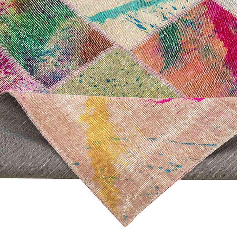 Patchwork Hand-Knotted Turkish Rug - 6' 8" x 10'  (80" x 120") - K0063980