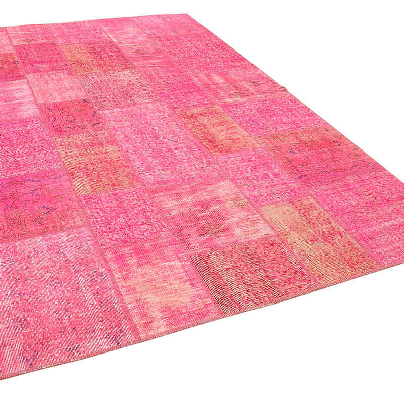 Patchwork Hand-Knotted Turkish Rug - 6' 7" x 9' 10" (79" x 118") - K0063981