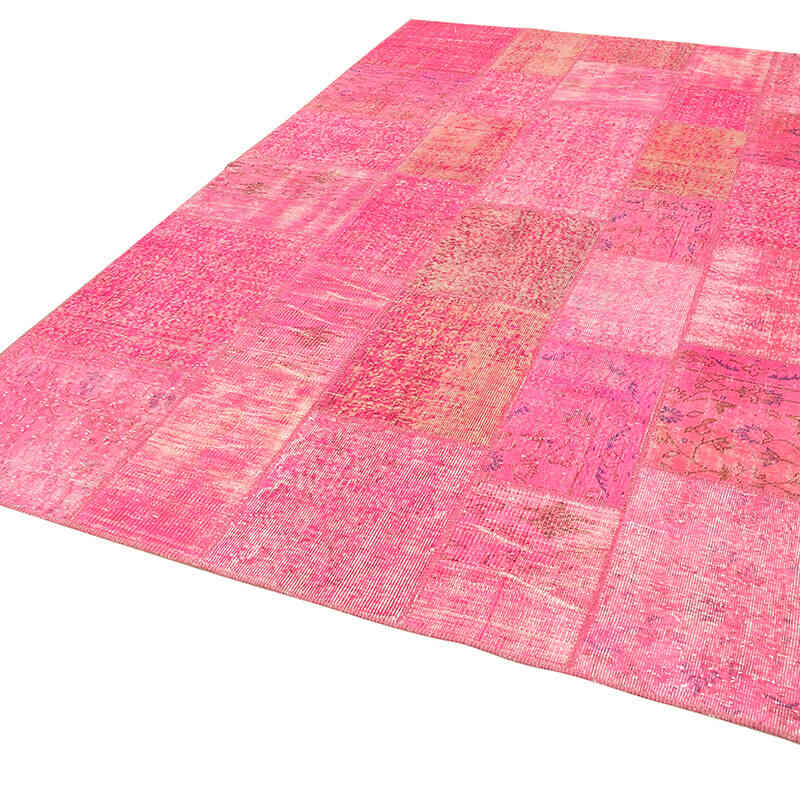 Patchwork Hand-Knotted Turkish Rug - 6' 7" x 9' 10" (79" x 118") - K0063981