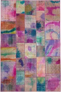 Patchwork Hand-Knotted Turkish Rug - 198 cm x 300 cm