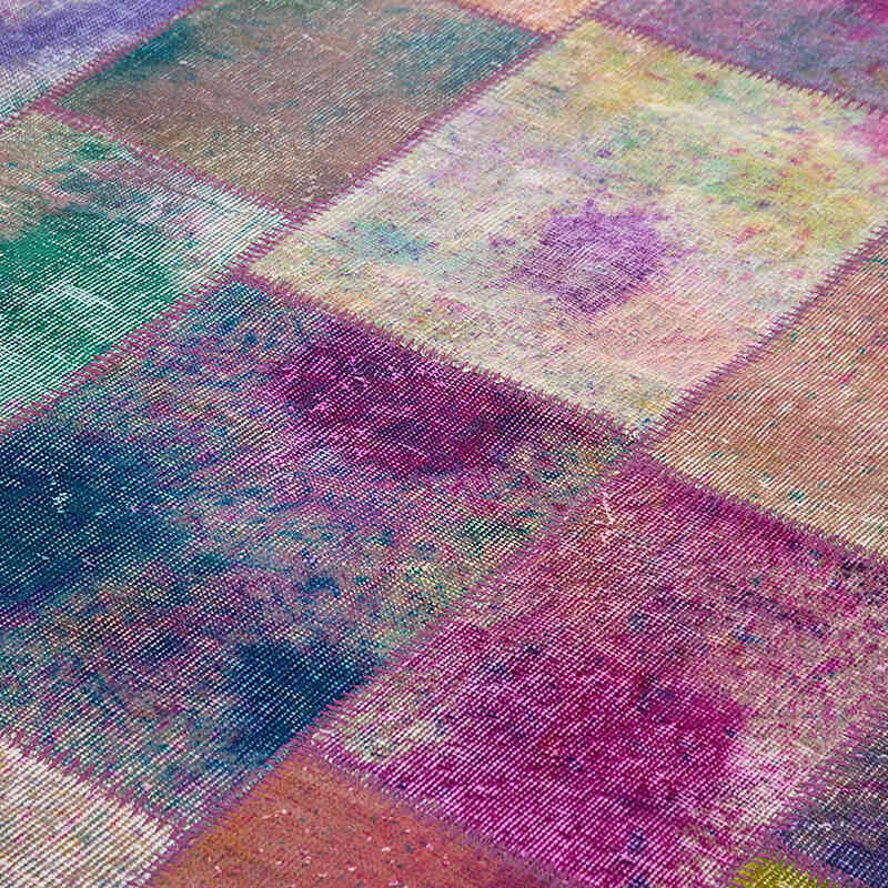 Patchwork Hand-Knotted Turkish Rug - 6' 6" x 9' 10" (78" x 118") - K0063982