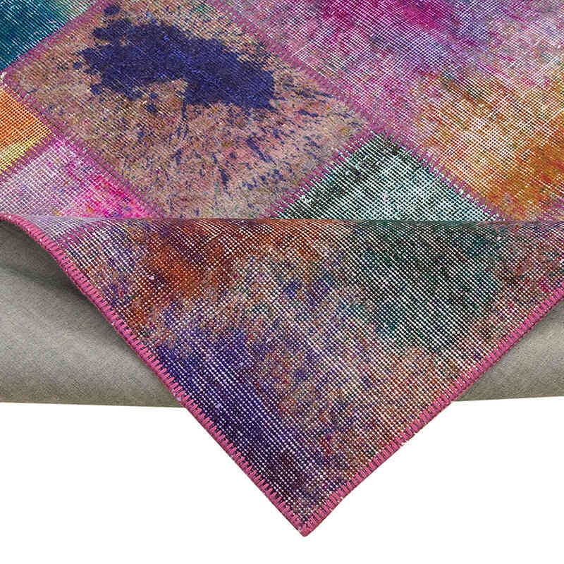 Patchwork Hand-Knotted Turkish Rug - 6' 6" x 9' 10" (78" x 118") - K0063982