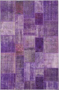 Patchwork Hand-Knotted Turkish Rug - 6' 4" x 9' 11" (76" x 119")
