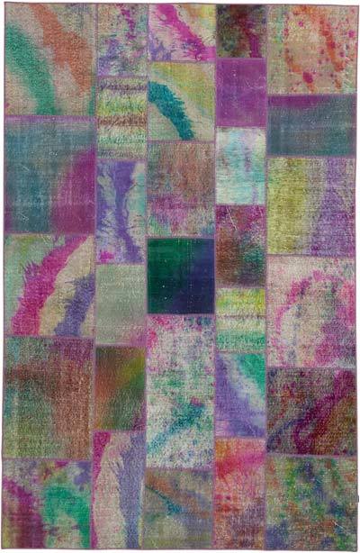 Patchwork Hand-Knotted Turkish Rug - 6' 6" x 9' 10" (78 in. x 118 in.)