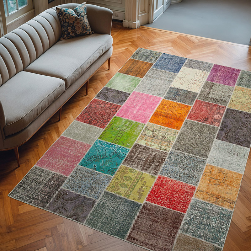 Patchwork El Dokuma Halı - 205 cm x 300 cm - K0063999