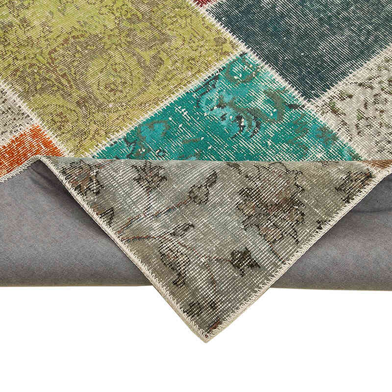 Patchwork Hand-Knotted Turkish Rug - 6' 9" x 9' 9" (81" x 117") - K0064001
