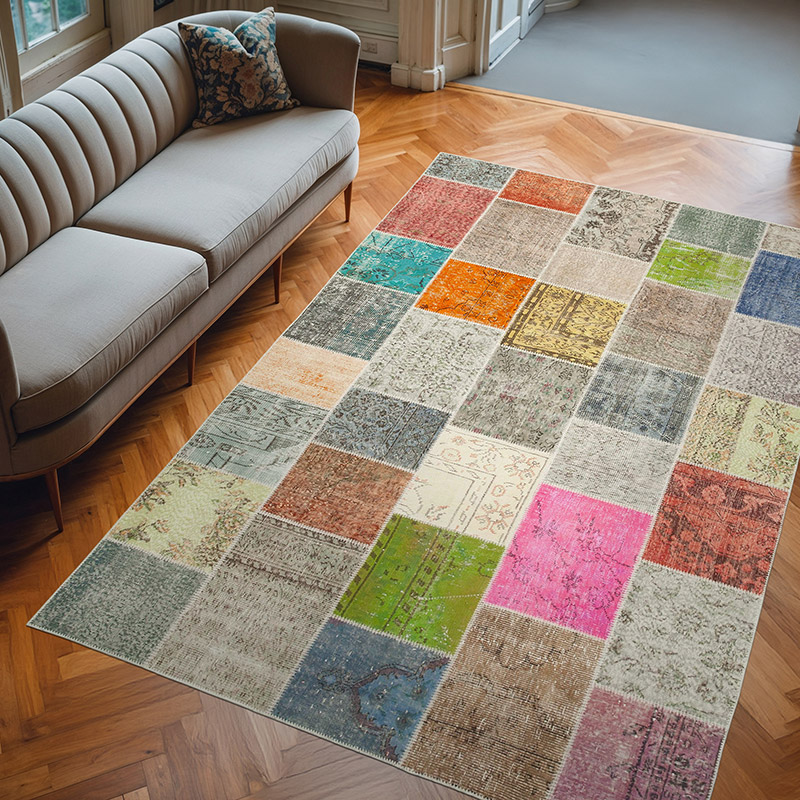Patchwork El Dokuma Halı - 206 cm x 299 cm - K0064003