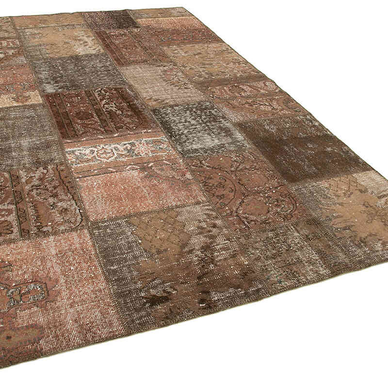 Patchwork Hand-Knotted Turkish Rug - 6' 6" x 9' 11" (78" x 119") - K0064009