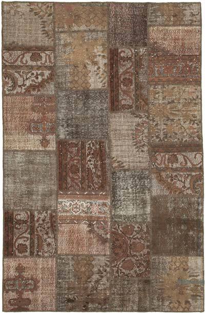 Patchwork Hand-Knotted Turkish Rug - 6' 6" x 9' 11" (78 in. x 119 in.)