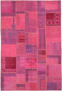 Patchwork Hand-Knotted Turkish Rug - 6' 9" x 10'  (81" x 120")