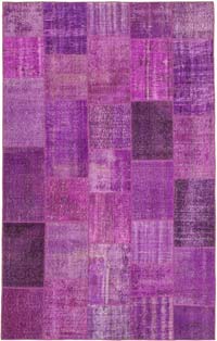 Patchwork Hand-Knotted Turkish Rug - 6' 3" x 9' 10" (75" x 118")