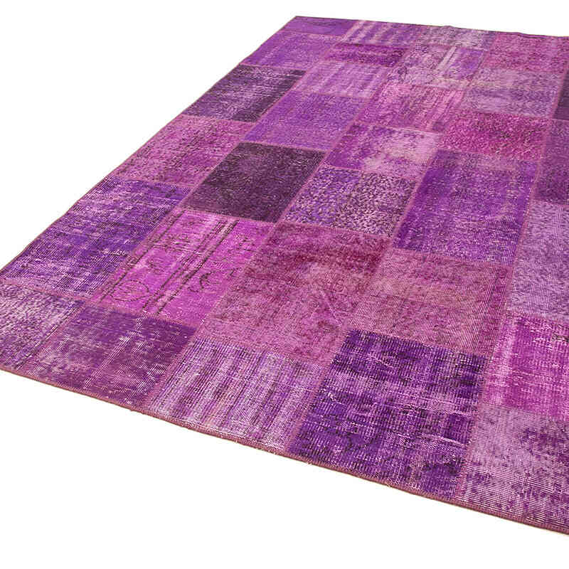 Patchwork Hand-Knotted Turkish Rug - 6' 3" x 9' 10" (75" x 118") - K0064014