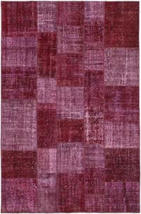 Patchwork Hand-Knotted Turkish Rug - 6' 6" x 9' 10" (78" x 118")
