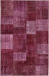 Patchwork Hand-Knotted Turkish Rug - 6' 4" x 9' 10" (76" x 118")