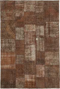 Patchwork Hand-Knotted Turkish Rug - 6' 8" x 9' 11" (80" x 119")